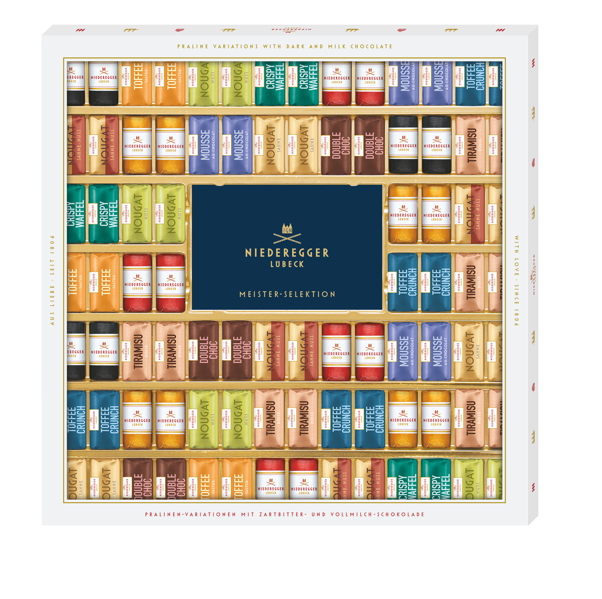 Meisterselektion Schokoladensortiment 1075 g Meisterselektion Schokoladensortiment, Vollmilch- und Zartbitter- sowie weiße Schokolade, 1075 g