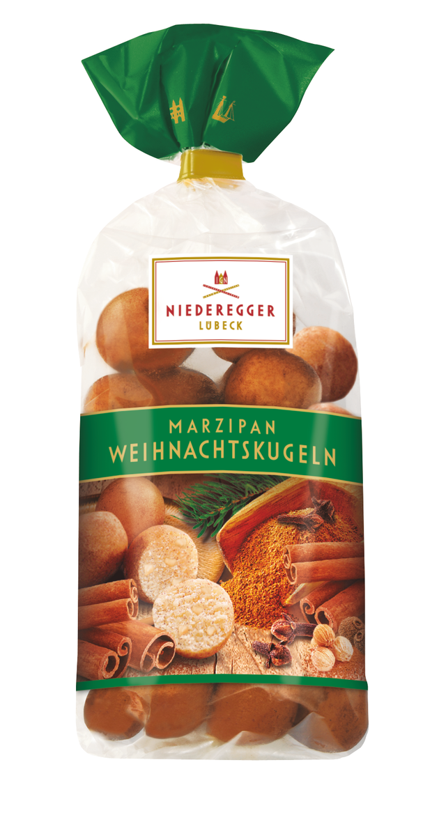 Marzipan Weihnachtskugeln im Beutel, Mandelanteil 59%, 150 g, süße Mandelspezialität