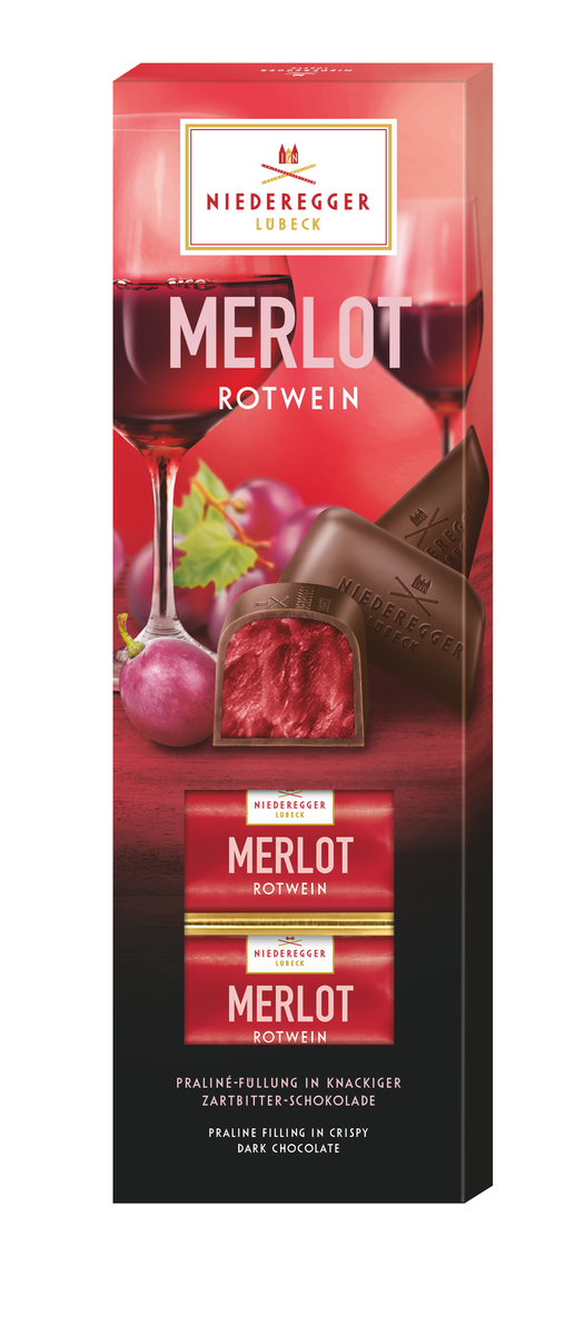 Pralinen Klassiker Rotwein Merlot, 100 g, Schokoladenpralinen mit Rotwein-Merlot-Füllung