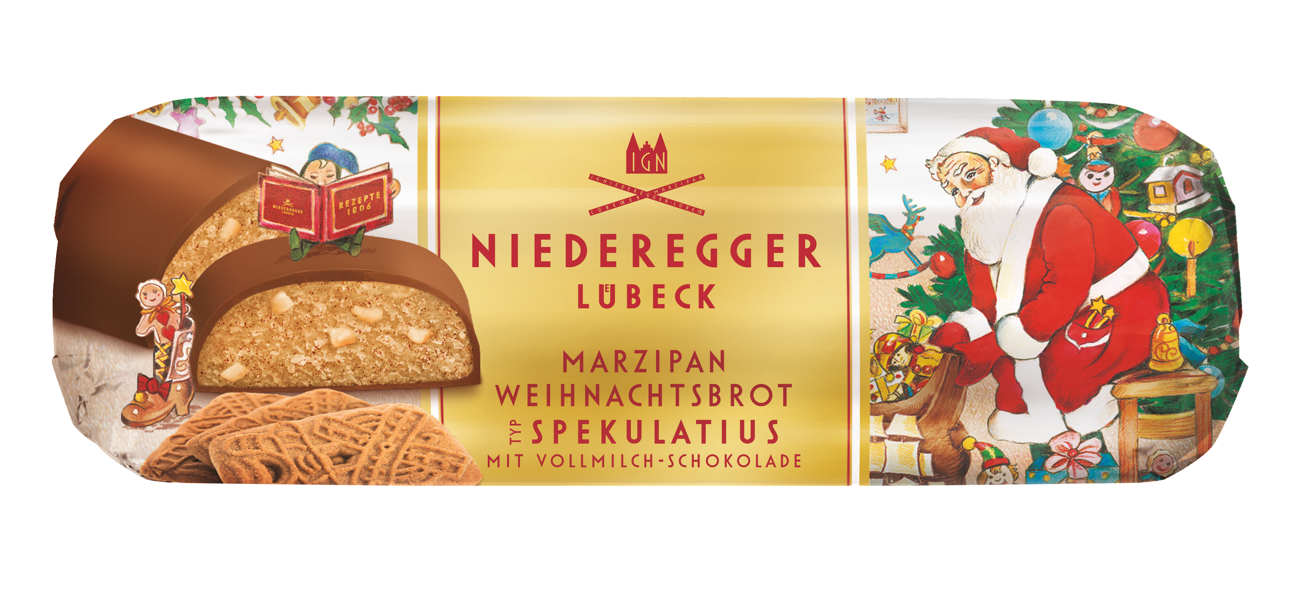 Marzipan Weihnachtbrot Spekulatius, 125 g, Brot mit Spekulatius-Geschmack
