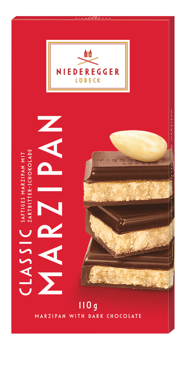 Marzipan Tafel - Schokolade Classic ZB, 110 g, Zartbitter-Schokolade mit 28 % Mandeln