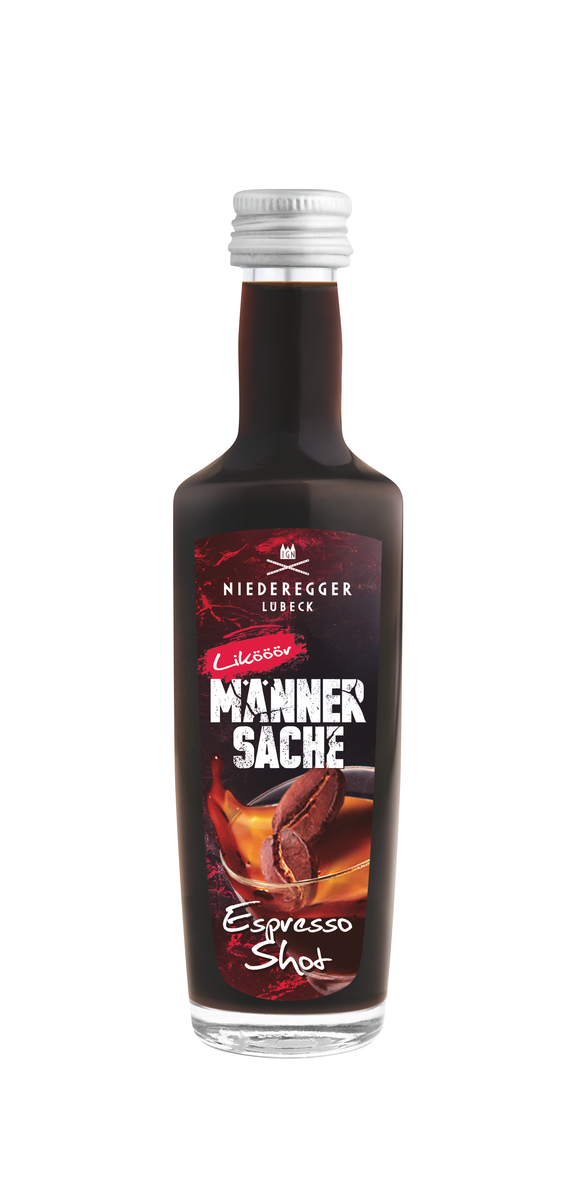 Likööör Espresso Shot Männersache Kaffeelikör mit Mocca-Auszug 6,0 % und Karamell, 55 g Nettogewicht