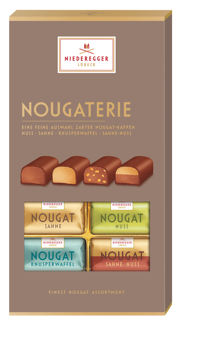 Nougaterie Schokoladenprodukt mit Vollmilch-Schokolade, Haselnüssen und Waffelgranulat, 200 g