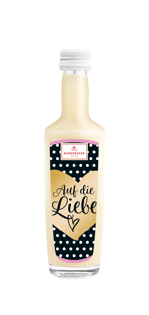 Marzipan Liqueur Mini-Motto-Fläschchen "Liebe"