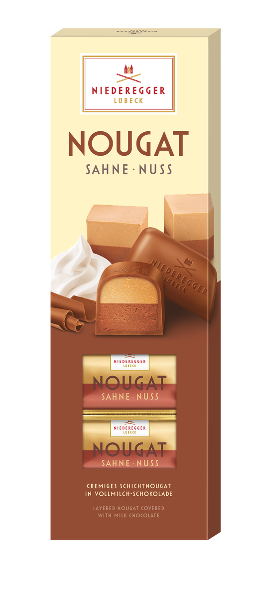 Schichtnougat-Nougat-Tafel aus Vollmilchschokolade, Schichtnougat-Variante, 100 g
