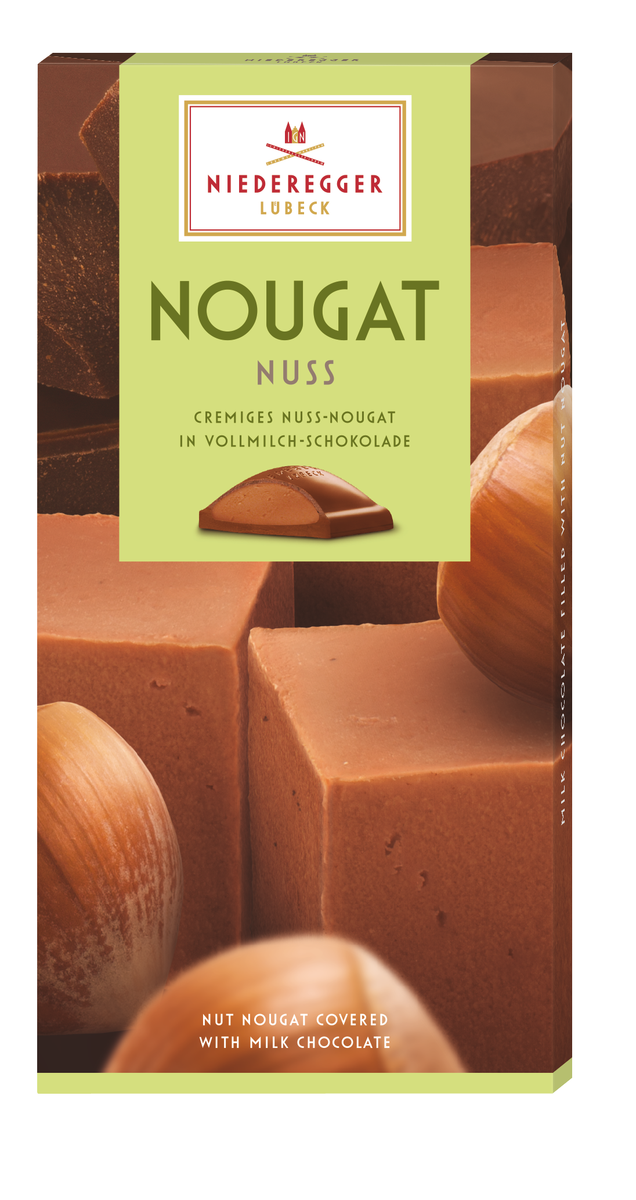 Bild Nougat Tafel Nuss aus Vollmilch-Schokolade 64%, 100 g Nettogewicht, Hauptabbildung