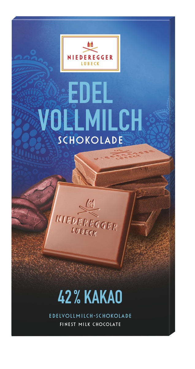 Schokoladentafel Pure Chocolate Edelvollmilch 42 %, 100 g, Milchschokolade mit 42 % Kakaoanteil