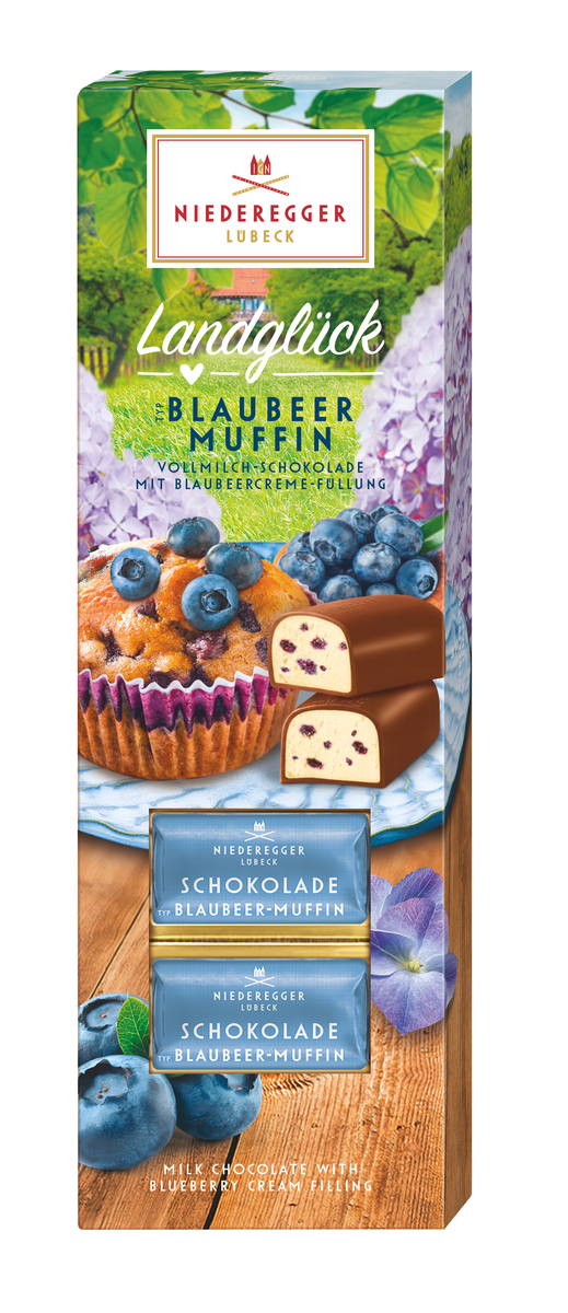 Schokoladen Klassiker Blaubeer Muffin, Hauptbild, Blaubeergeschmack, Nettogewicht 100 g