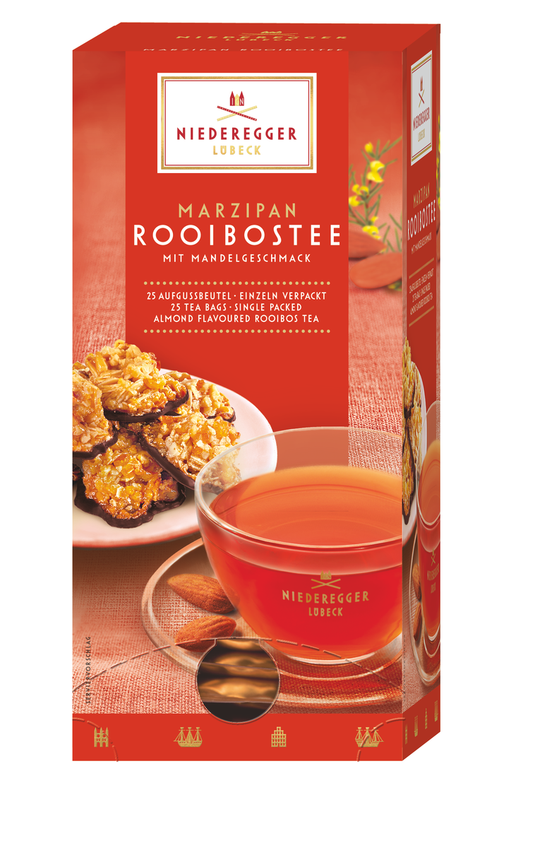 Marzipan Rooibos-Tee, Packung mit 25 Doppelkammerbeuteln, Nettogewicht 43,75 g