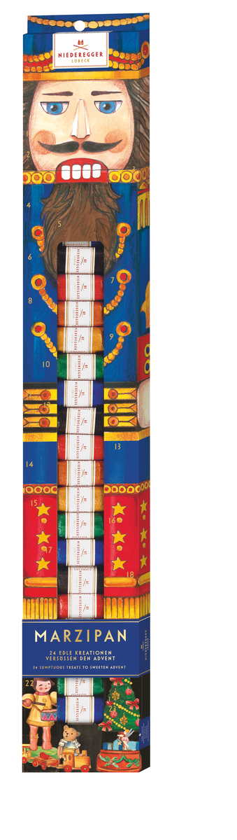 Hauptbild: Adventskalender Marzipan Klassiker Variationen Nussknacker, Nettogewicht 300 g