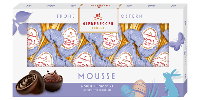 Mousse au Chocolat Eier in Zartbitter-Schokolade