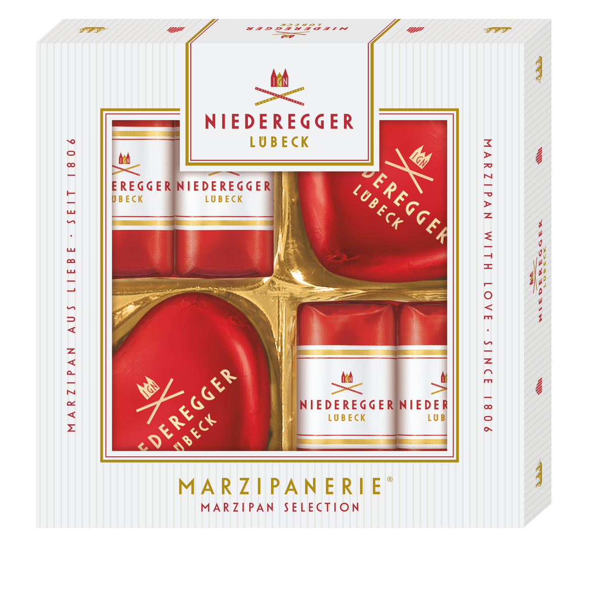 Marzipanerie Pralinen mit Mandelmarzipan und Zartbitter-Schokolade, 75 g Nettogewicht