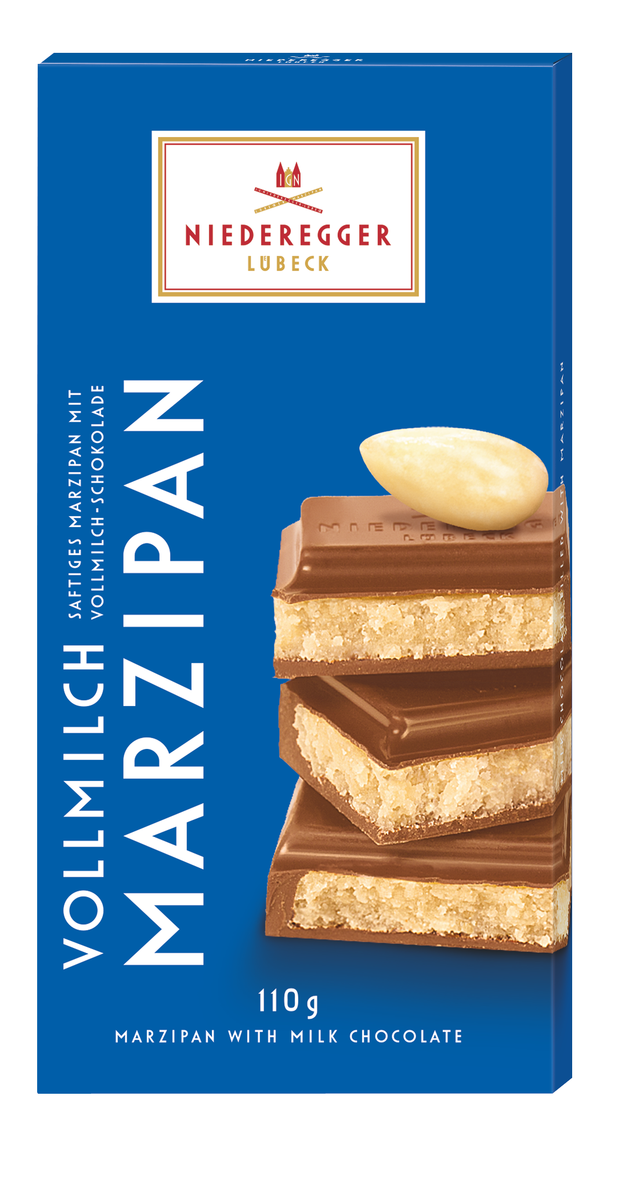 Marzipan Tafel - Schokolade Classic VM, 110 g, Vollmilch-Schokolade mit Mandeln 28 %