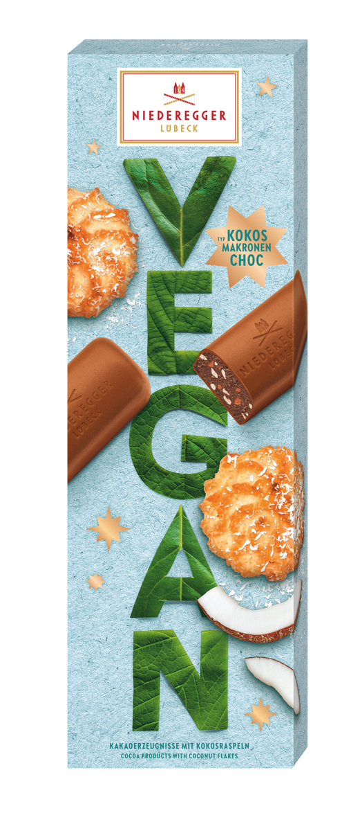 Vegan Chocolate Klassiker Kokosmakrone – Schokoladentafel mit Kokosraspeln, 100 g