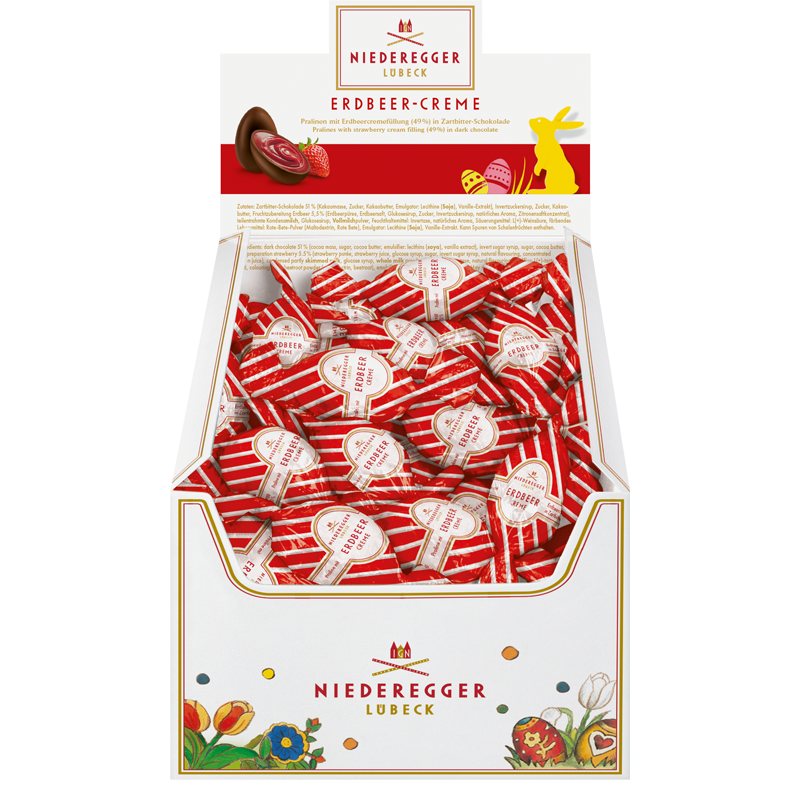 Pralinen Eier Erdbeer Creme