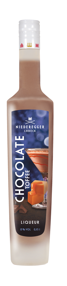 Schoko-Likör Flasche 0,35 L Chocolate Toffee, Nettogewicht 345 g, Likör-Variante