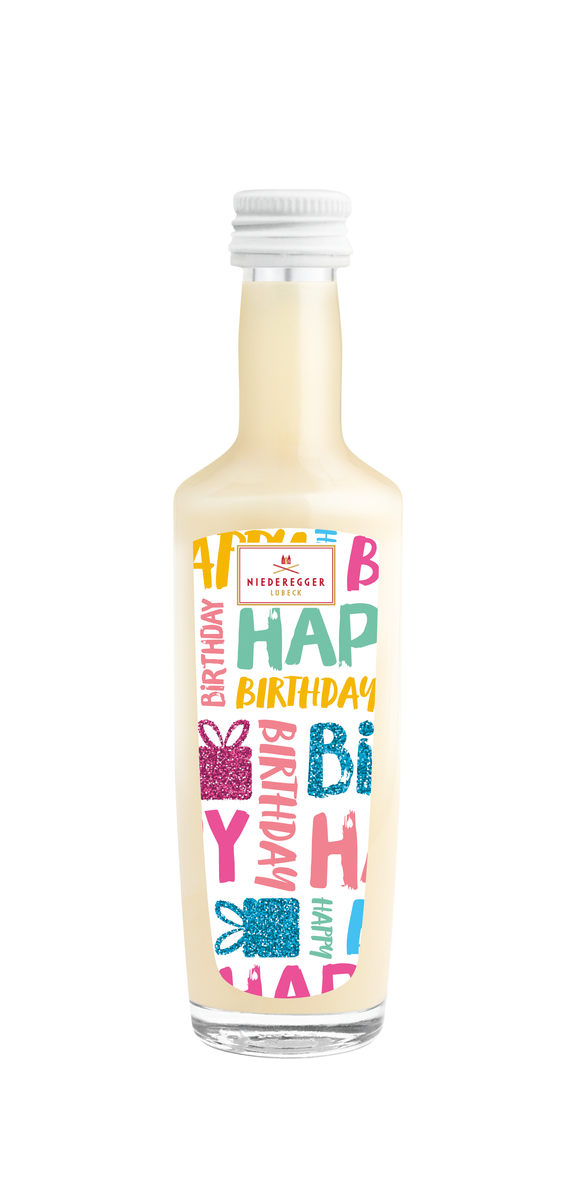 Marzipan Liqueur Mini-Fläschchen Motto, 54 g Nettogewicht, feiner Marzipanlikör im kleinen Fläschchen