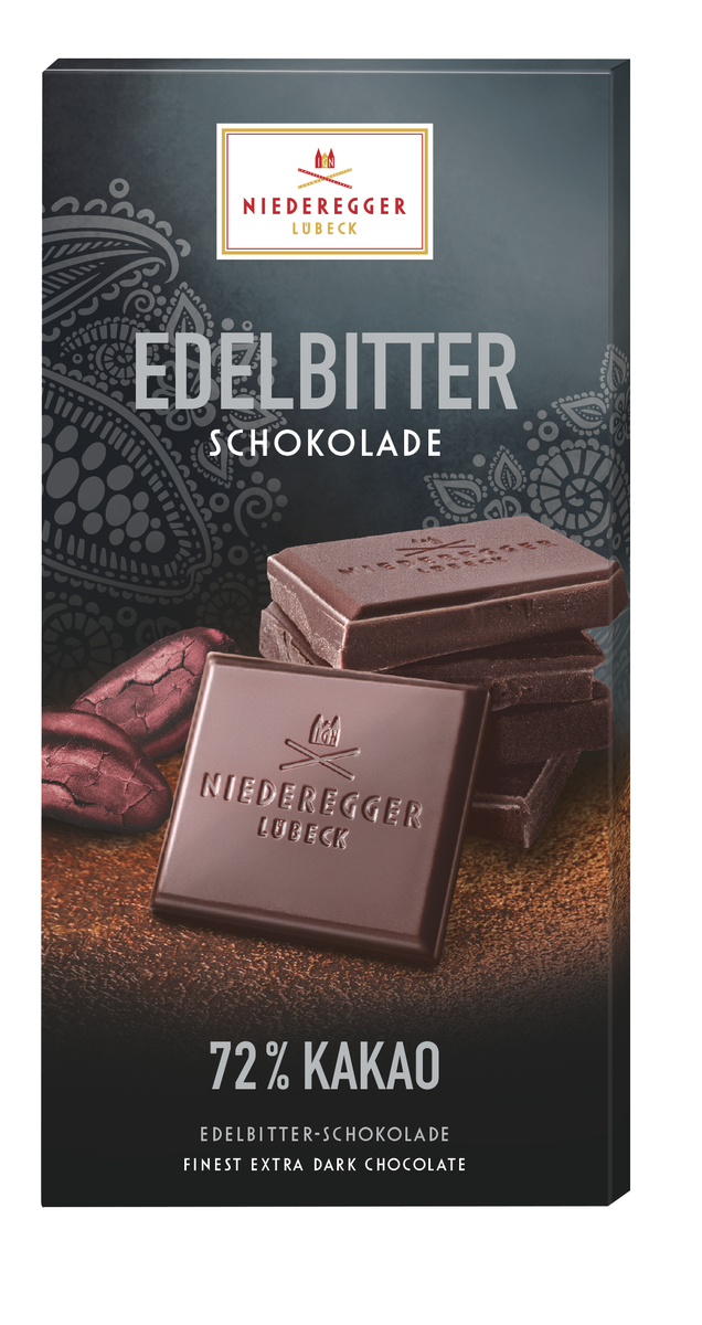 Pure Chocolate Edelbitter 72% Schokoladentafel dunkle Schokolade 100 g mit Kakaomasse