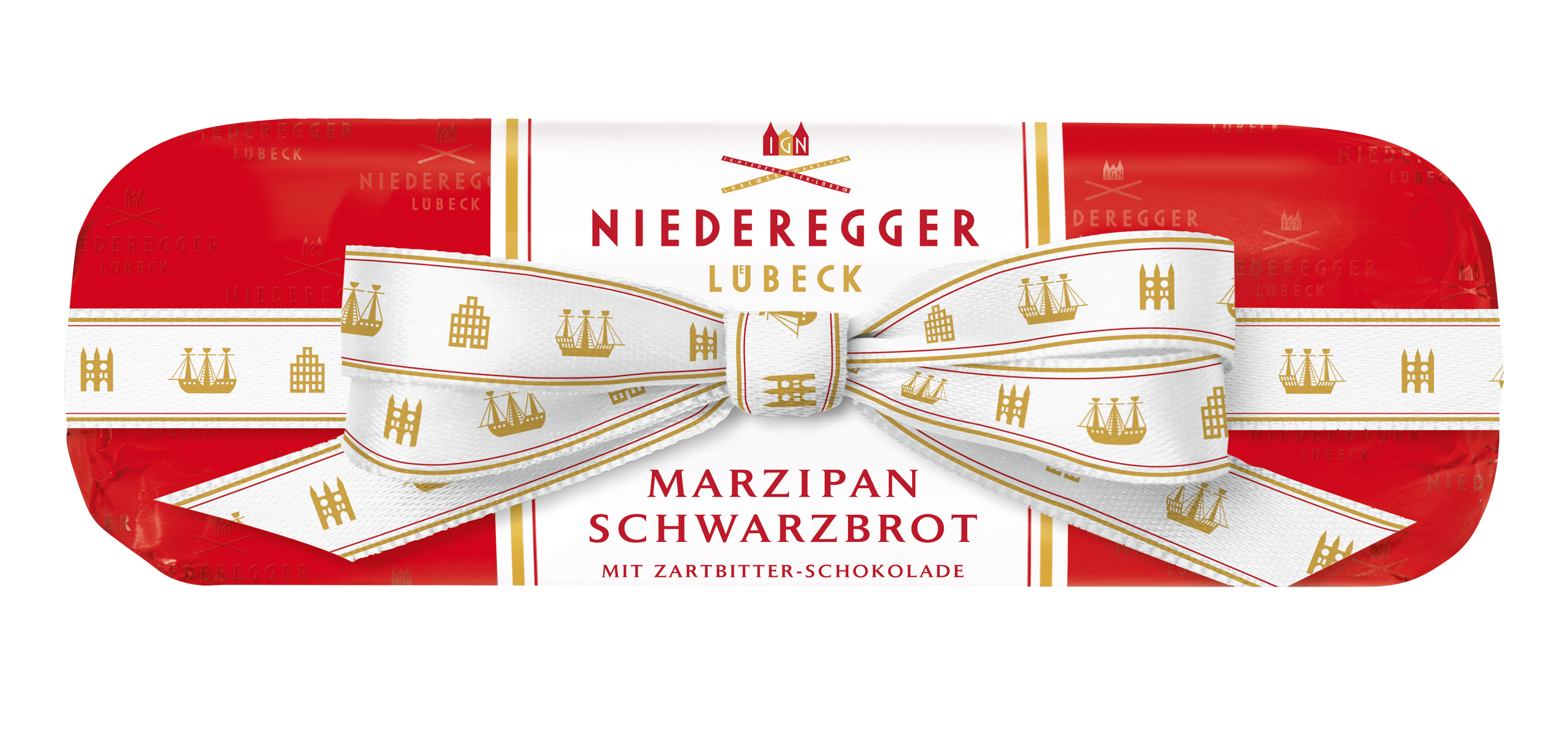 Marzipan Schwarzbrot mit Schleife