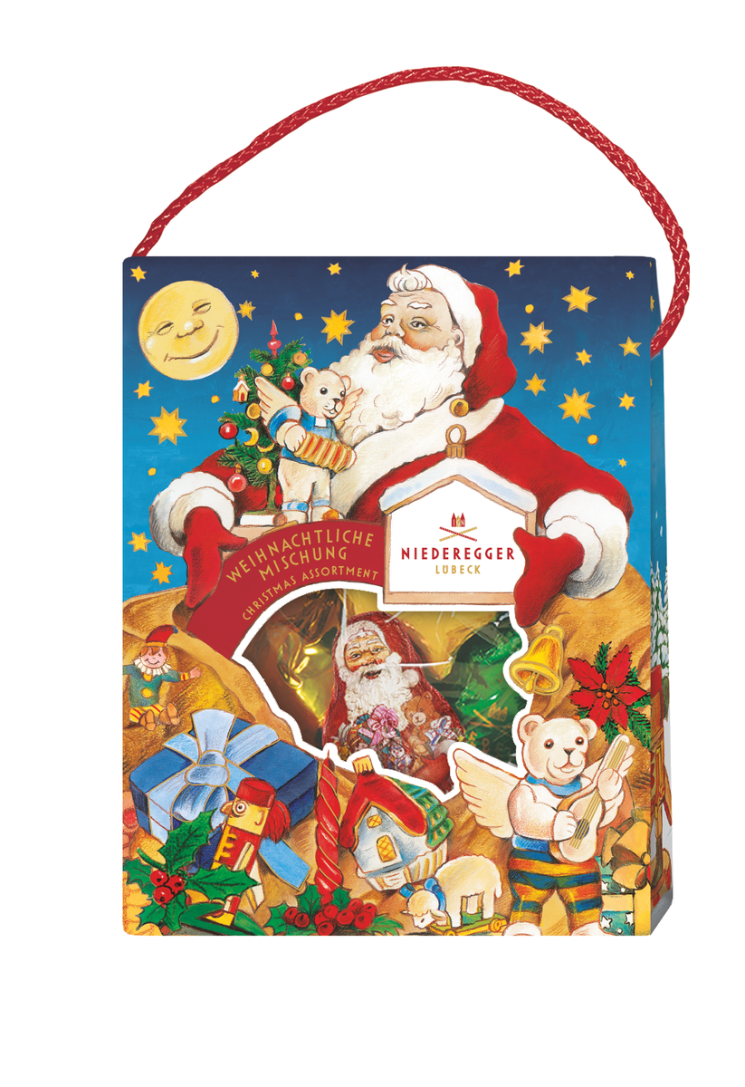 Täschchen Weihnachtliche Mischung - assortierte Schokoladen mit Zartbitter- und Vollmilchschokolade, 95 g